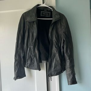 Gray leather jacket